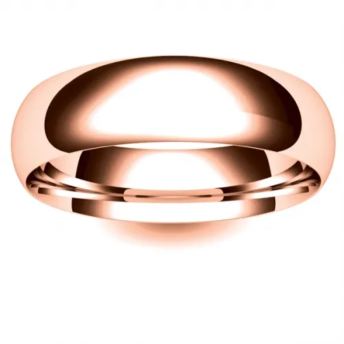 Court Light - 6mm (TCSL6R) Rose Gold Wedding Ring Mens